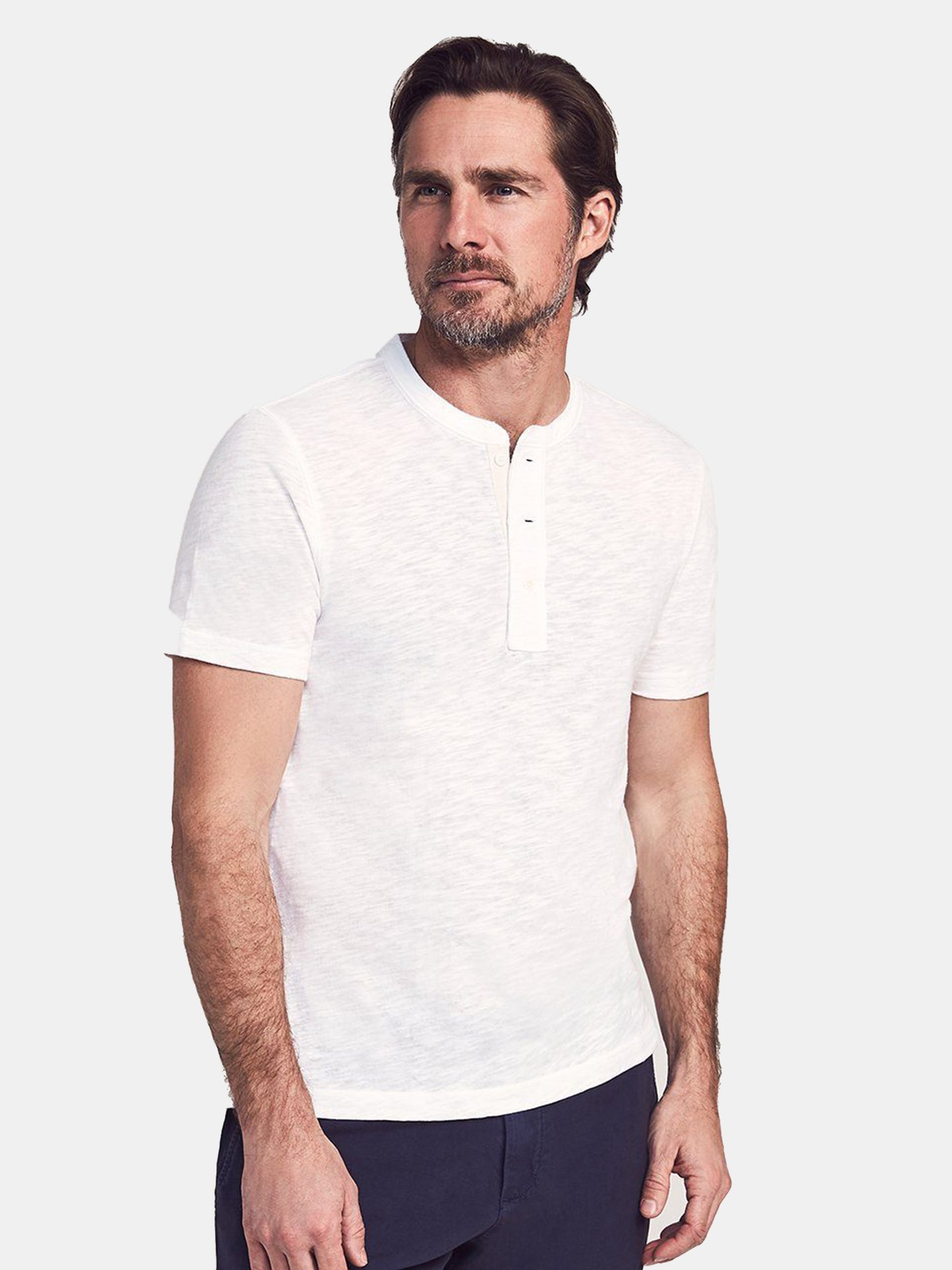 Faherty Brand Men's Short-Sleeve Heather Henley Tee - Saint Bernard