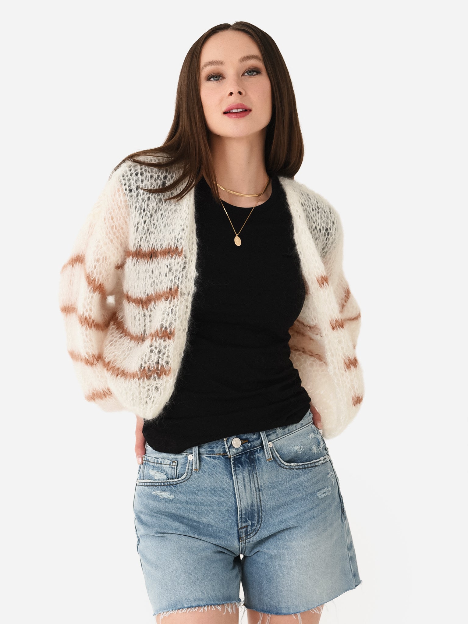 Maiami Women's Mohair Bomber Light Cardigan Saint Bernard