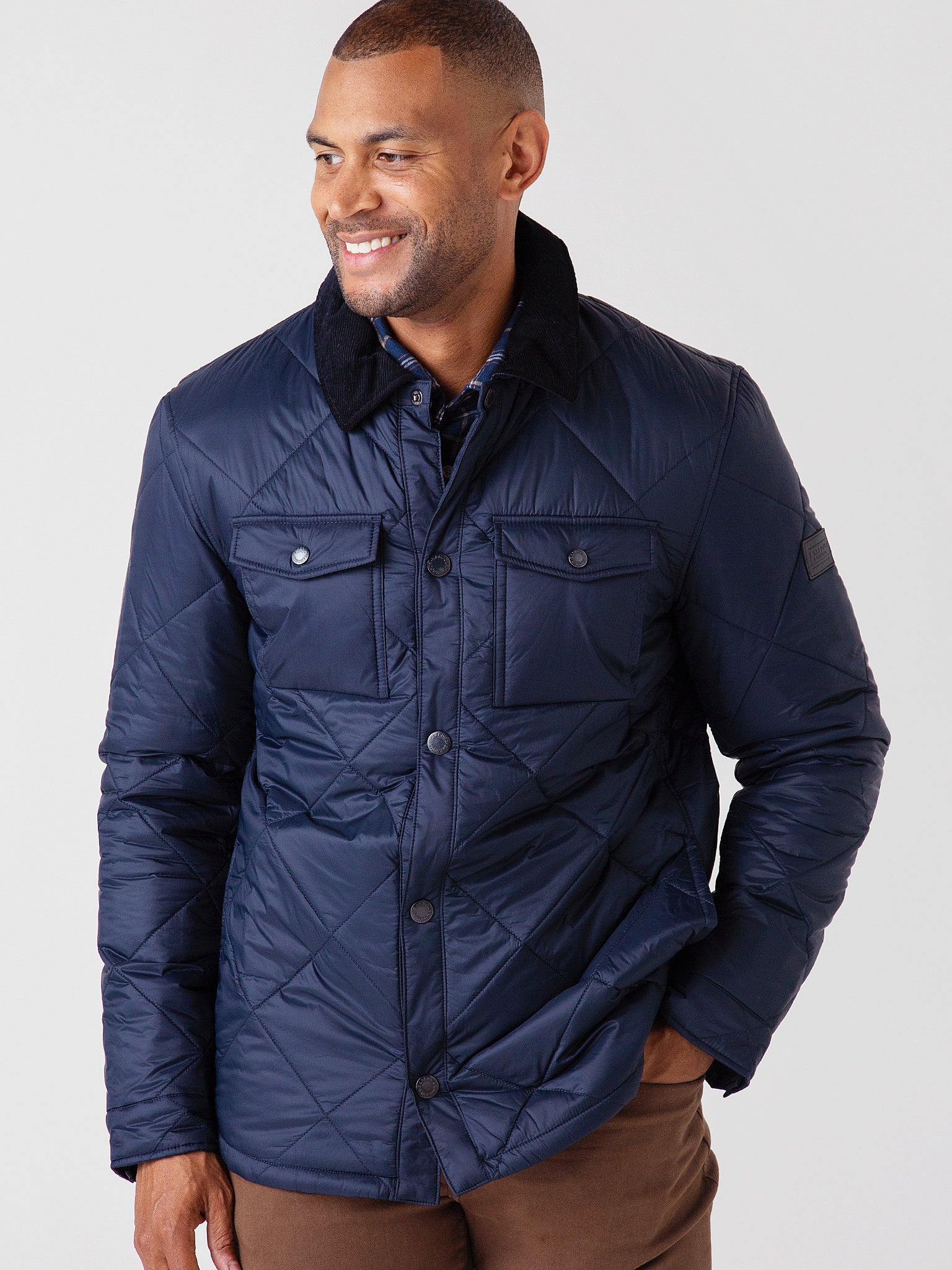 Barbour Men's Shirt Quilted Jacket Saint Bernard