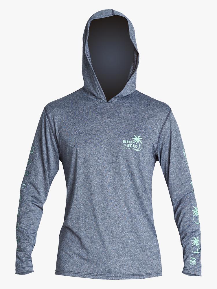 Billabong Men’s Social Club Hooded Long Sleeve Loose Fit Rash Guard - Saint Bernard