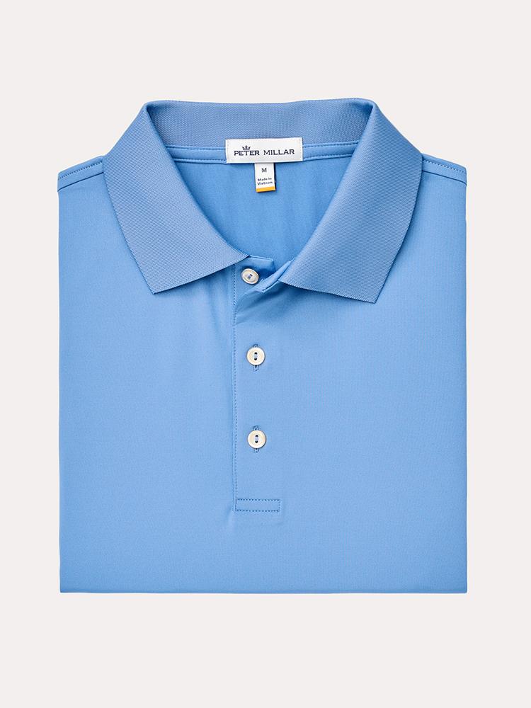 Peter Millar Men's Solid Stretch Jersey Knit Collar Polo - Saint Bernard