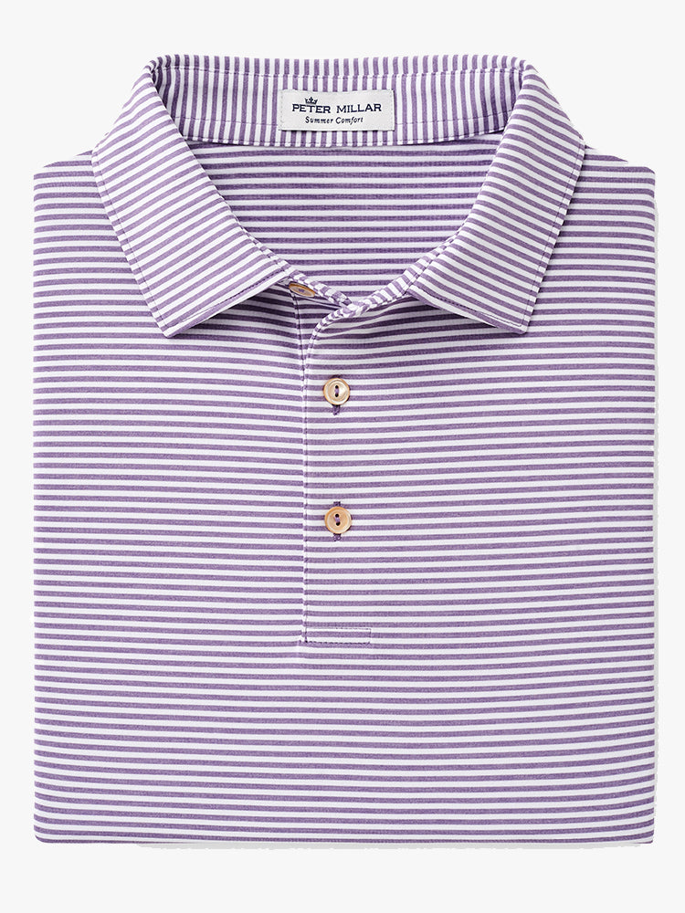 Peter Millar Crown Sport Men's Hales Stripe Stretch Jersey Polo Sean - Saint Bernard