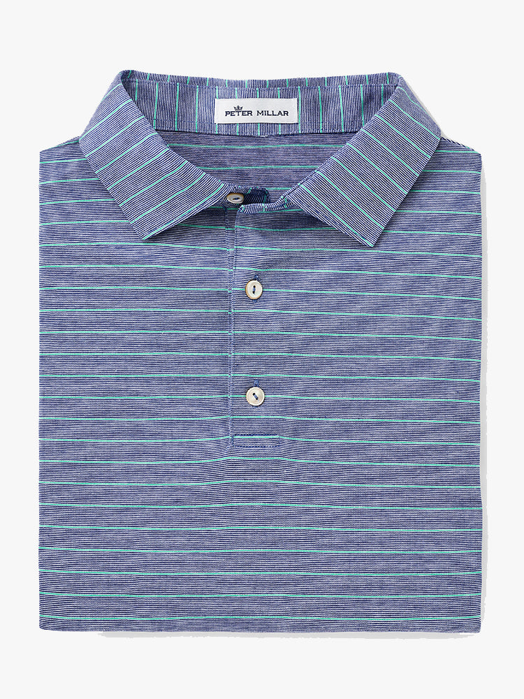 Peter Millar Crown Men's Basil Stripe Cotton Polo - Saint Bernard