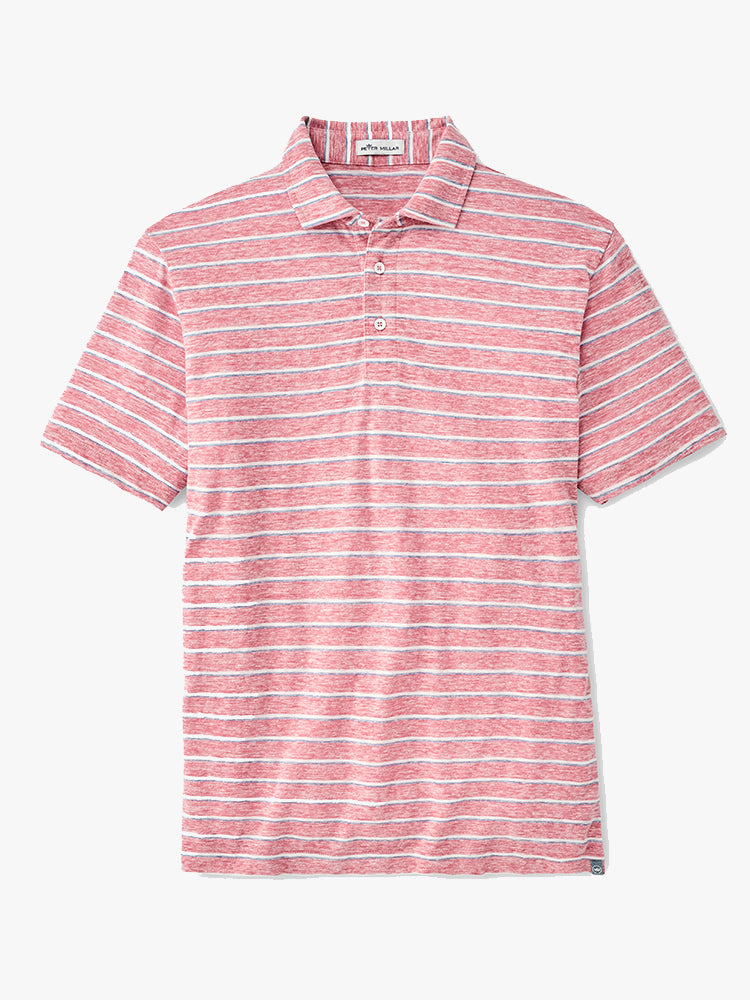 Peter Millar Seaside Men's Albemarle Stripe Slub Polo - Saint Bernard