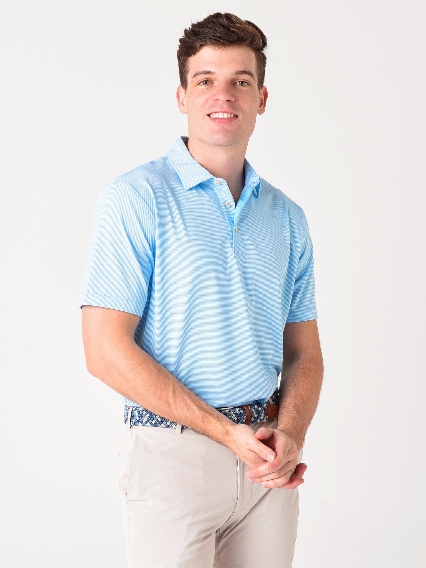 Peter Millar Crown Sport Men's Jubilee Stripe Performance Polo - Saint Bernard