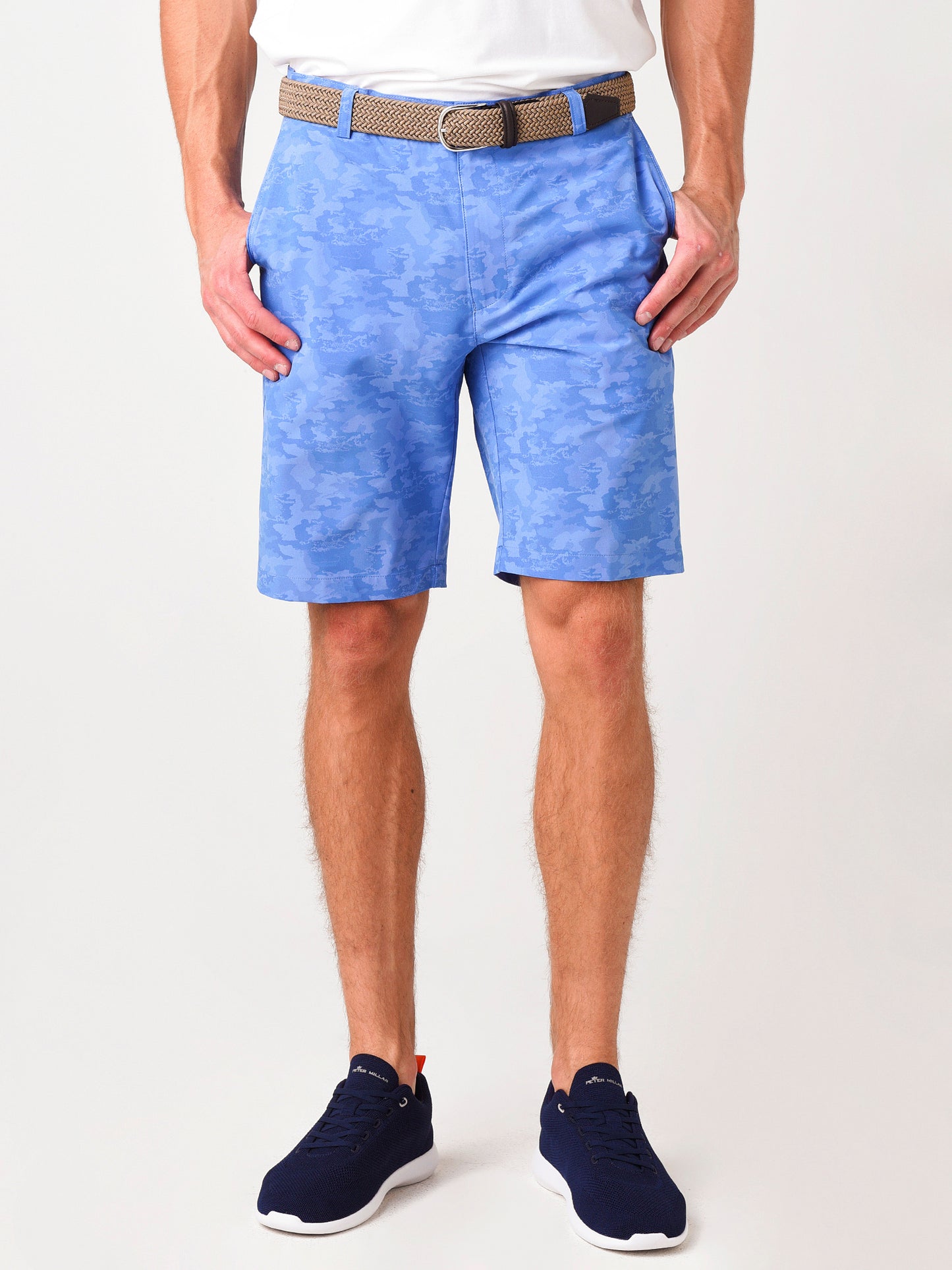 Peter Millar Crown Sport Men's Shackleford Camo Performance Hybrid Short - Saint Bernard