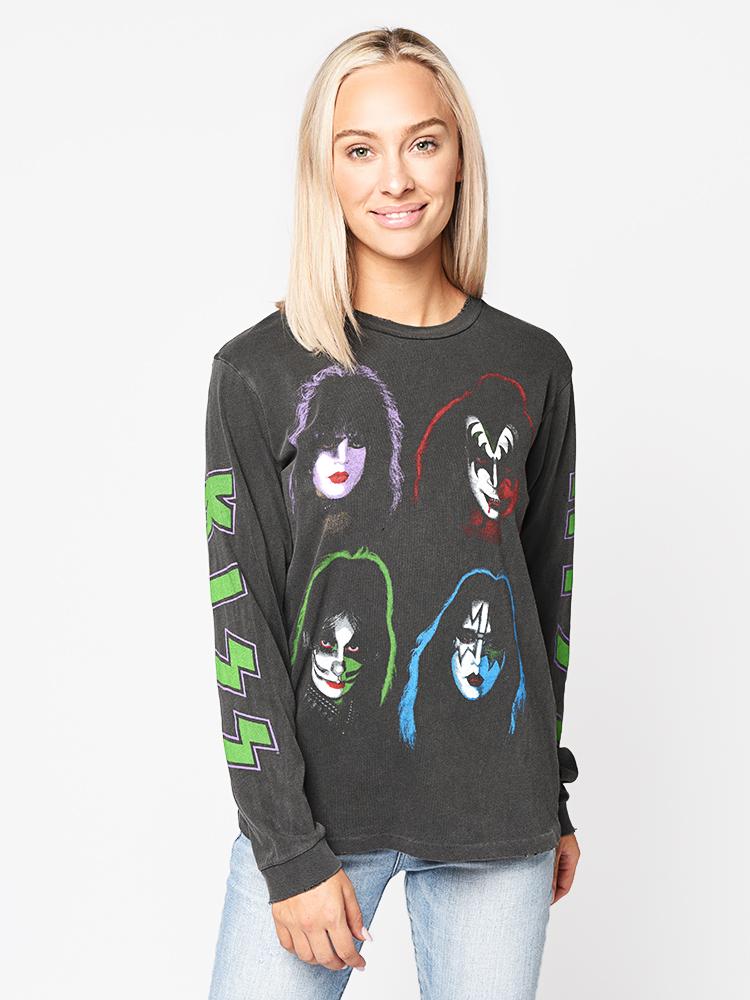 MadeWorn Women's Kiss Neon Long Sleeve Tee | $219.00 | Saint Bernard