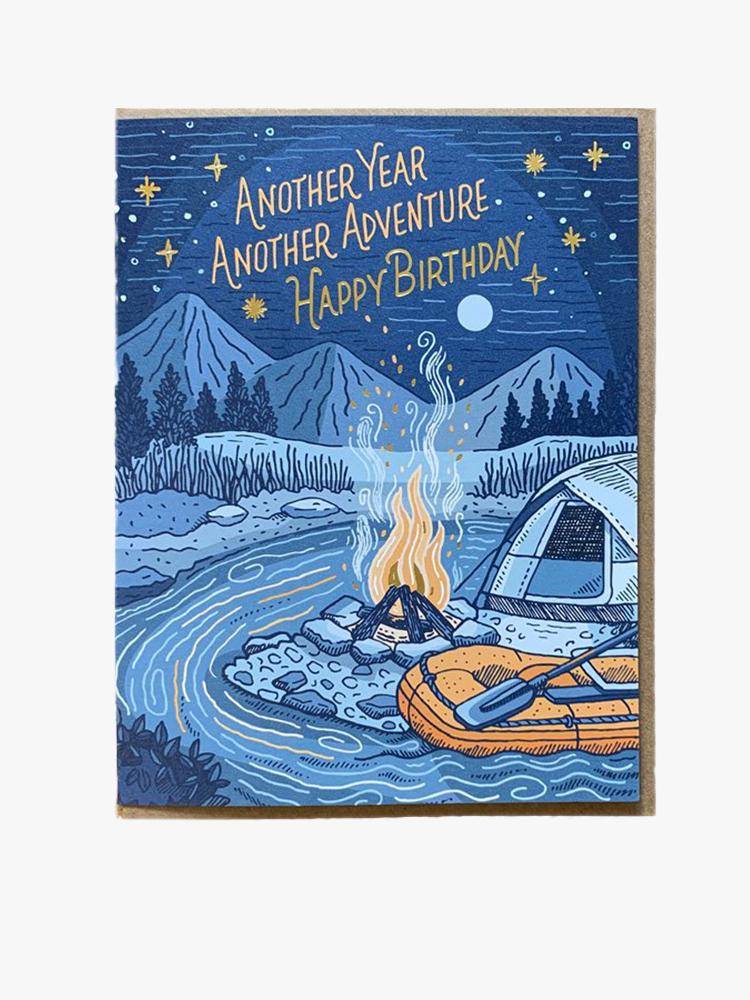 Noteworthy Birthday Campfire Greeting Card - Saint Bernard