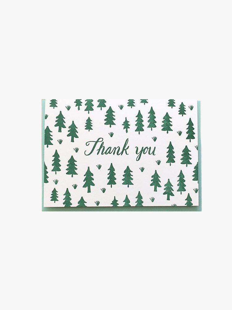 Noteworthy Pine Tree Thank You Greeting Card - Saint Bernard