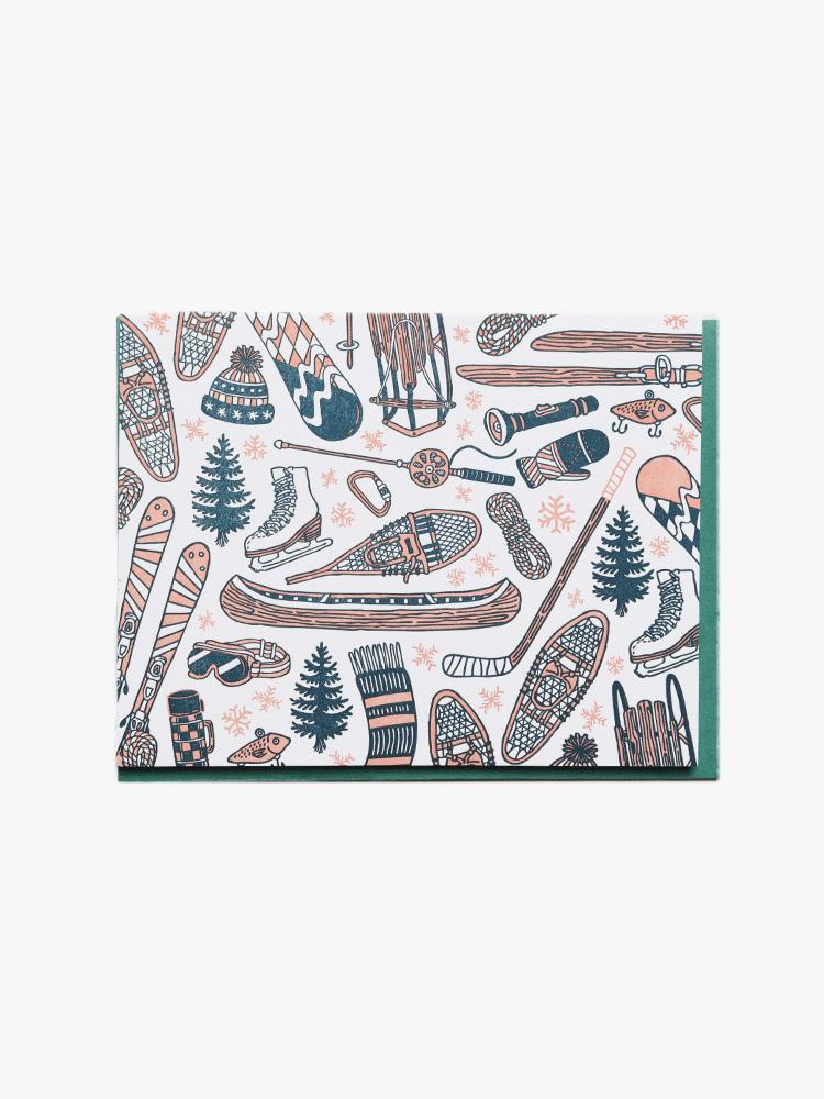 Noteworthy Winter Sports Greeting Card - Saint Bernard