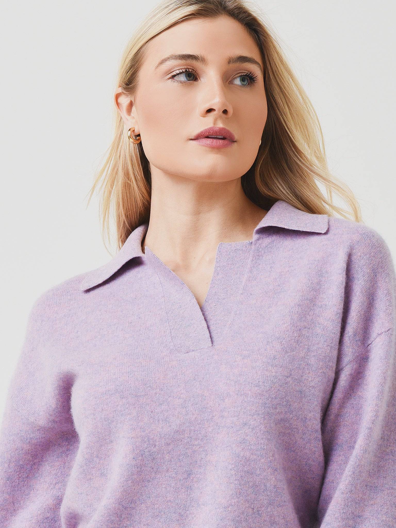 Naadam Cashmere Women's Long Sleeve Polo Sweater