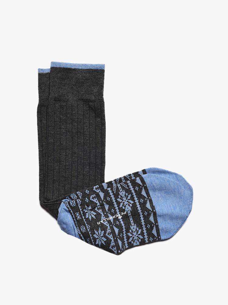 Peter Millar Fair isle Hidden Novelty Sock - Saint Bernard