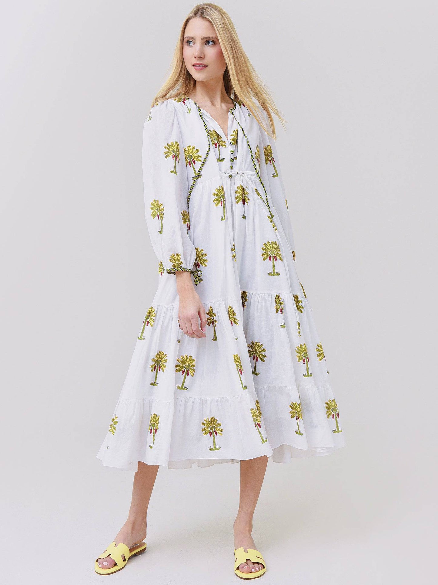 PALMA MIDI DRESSxGREENANDWHITE-alt1