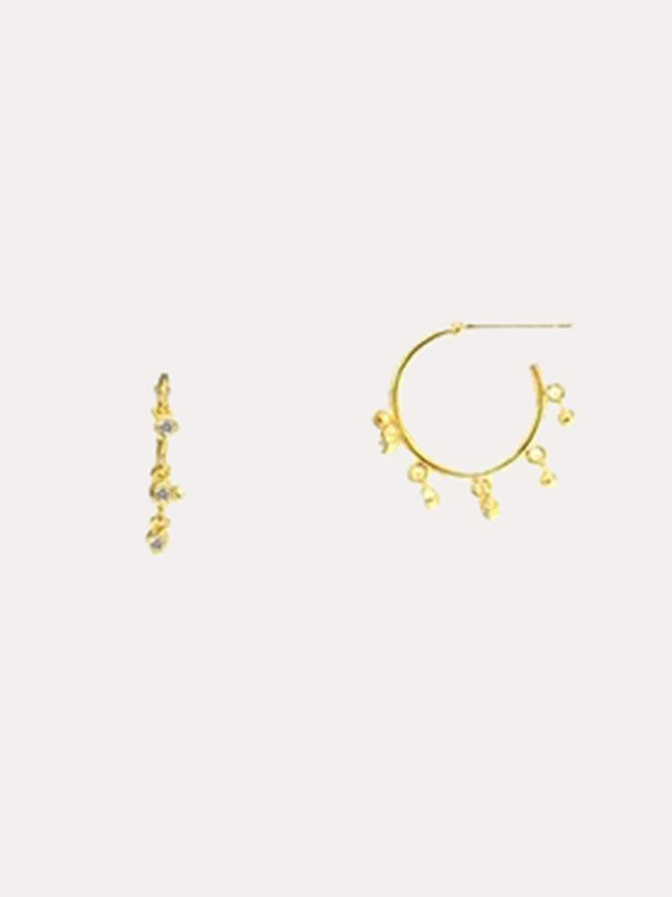 Tai Small Hoop Earrings with CZ Drops - Saint Bernard