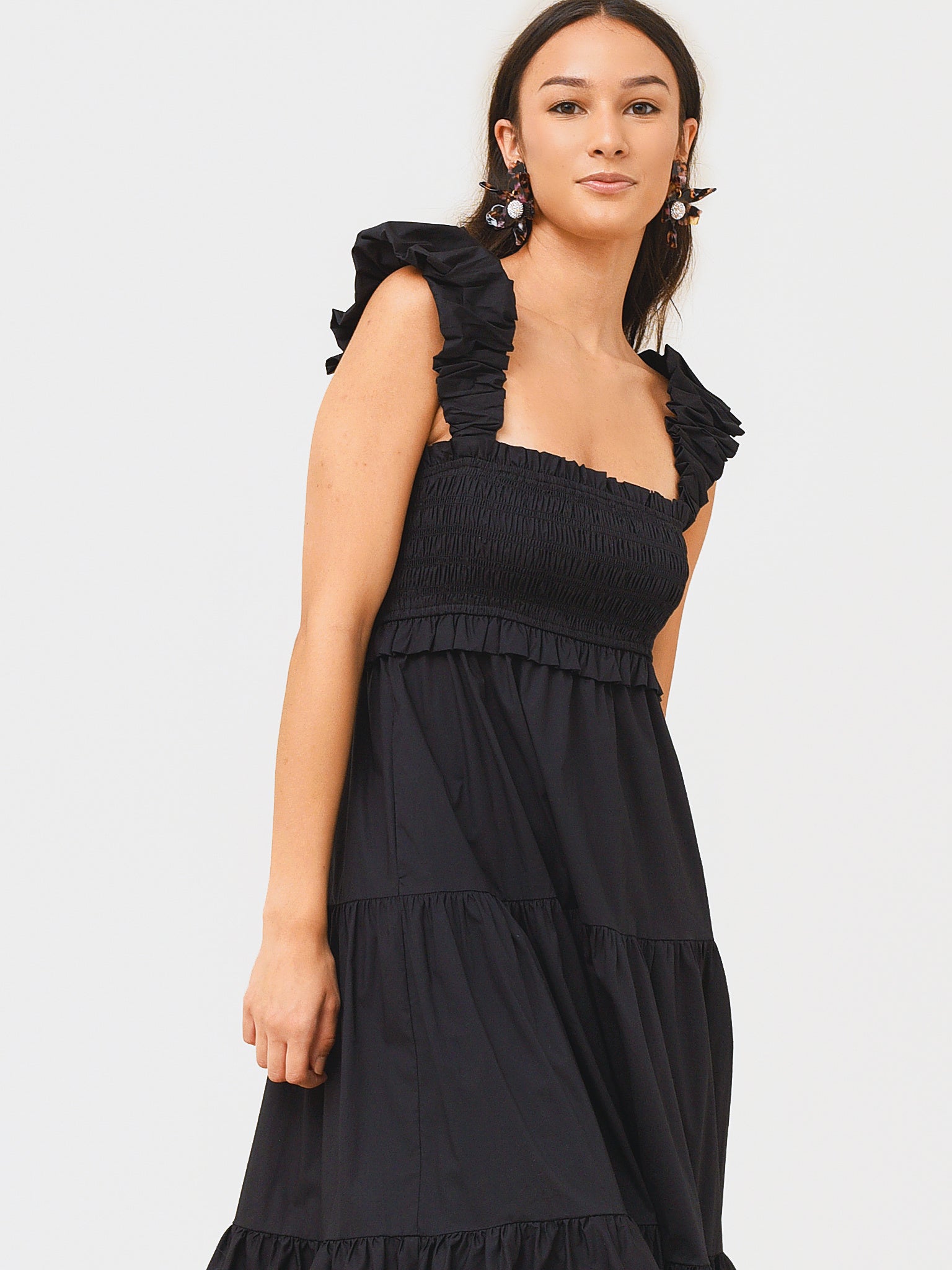 sea smocked tiered midi dress Sea Women's Sloane Smocked Dress – Saint Bernard