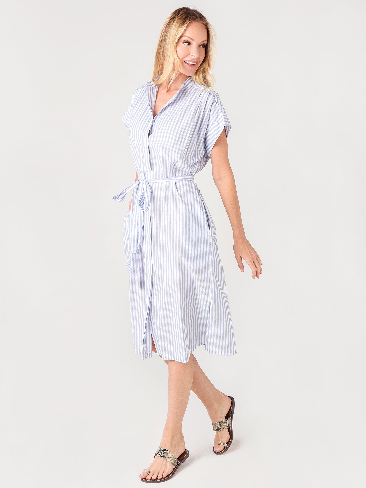astrid shirt dress Astrid Long Sleeve Traveler's Twill Dress Hinson Wu