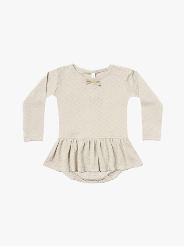 Quincy Mae Pointelle Skirted Onesie - Saint Bernard