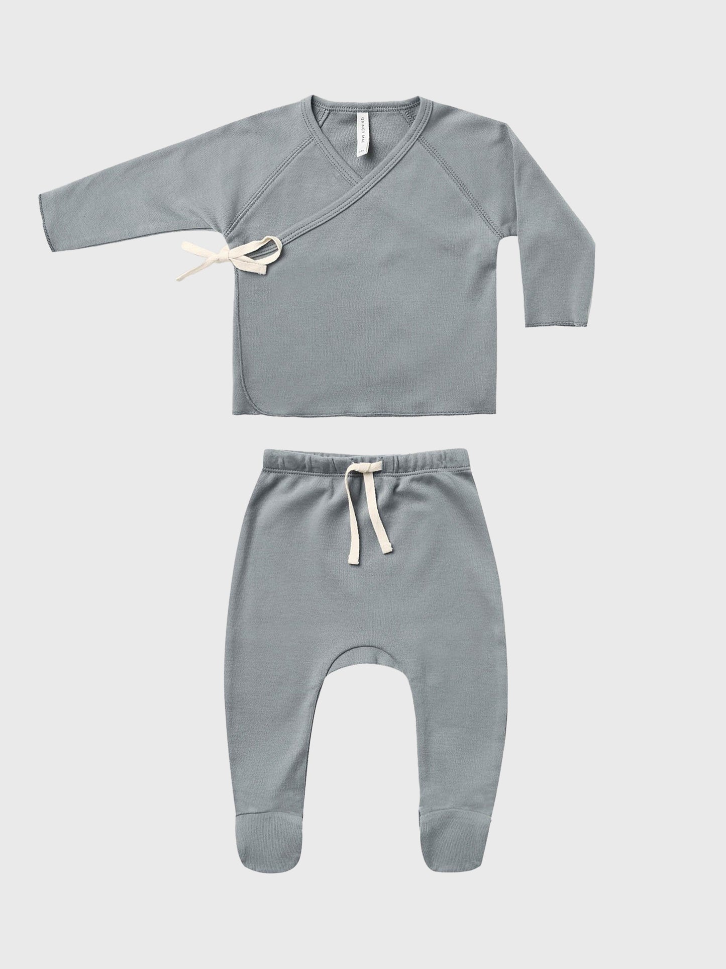 Quincy Mae Little Kids' Kimono Top + Footed Pant Set - Saint Bernard