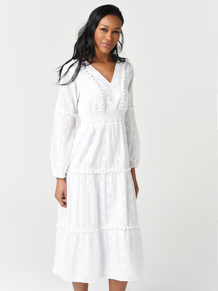 pom pom midi dress Seaflower Pom Midi Ella Mae's Boutique