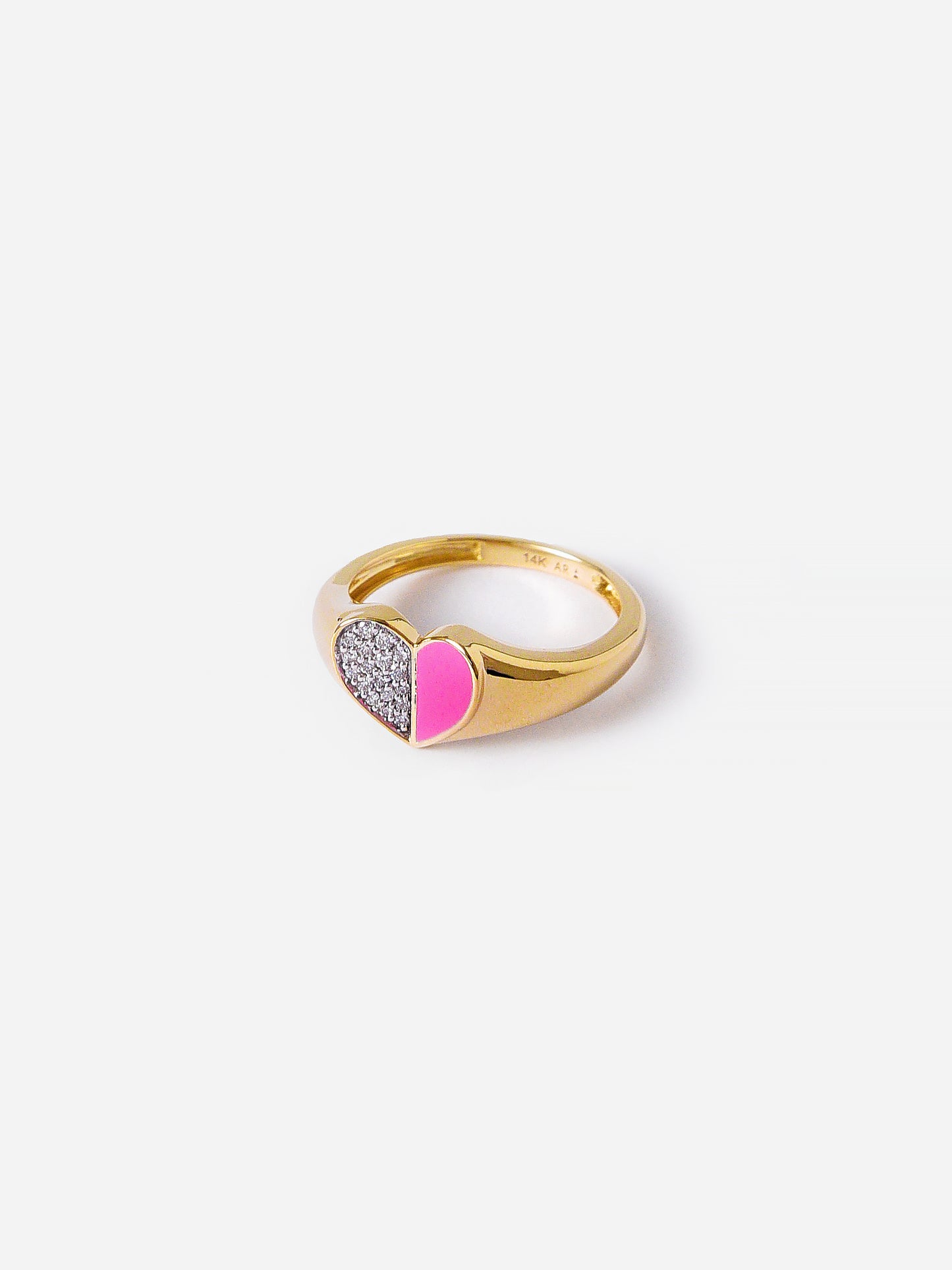 Adina Reyter Women's Folded Heart Signet Ring - Saint Bernard