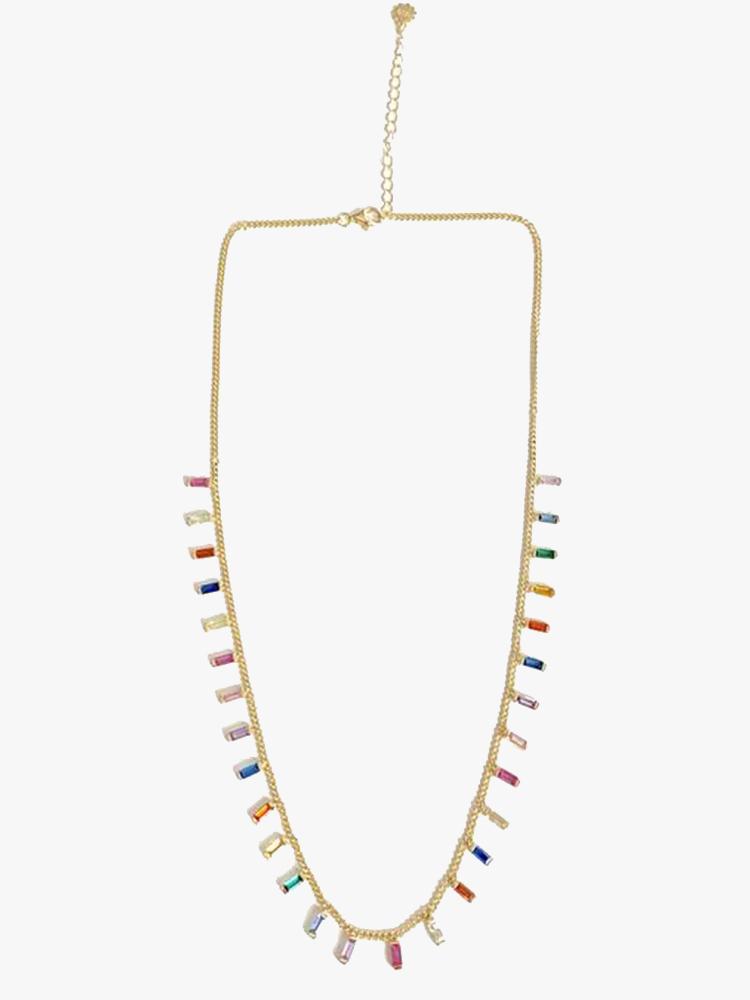 Goldenstrand Jewelry Rainbow Baguette Charm Necklace - Saint Bernard
