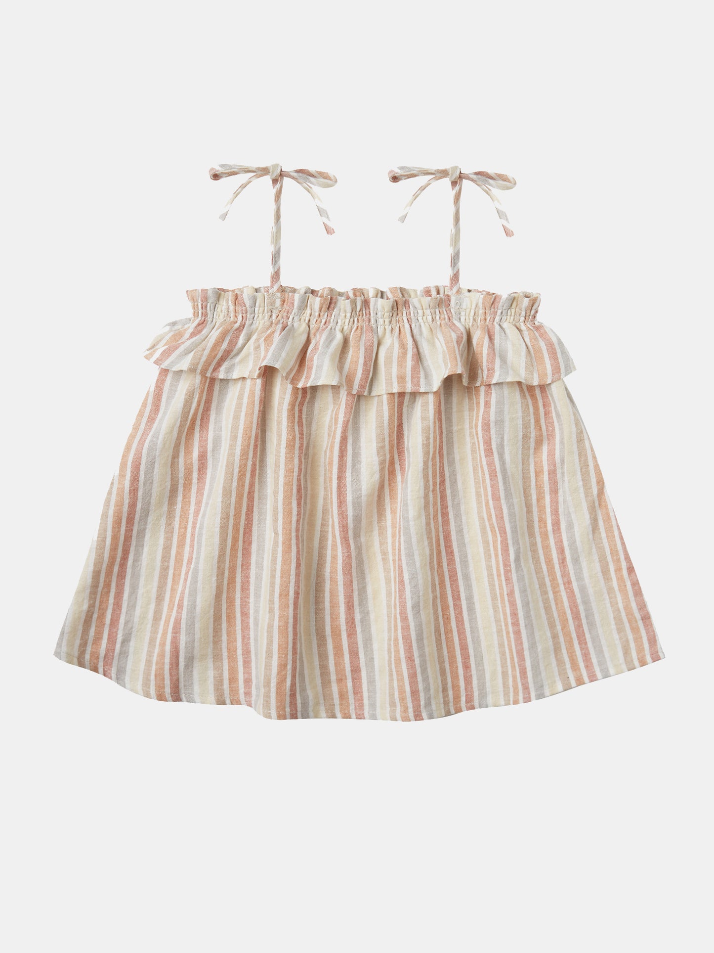 Rylee + Cru Little Girls' Multi-Stripe Ruffle Top - Saint Bernard