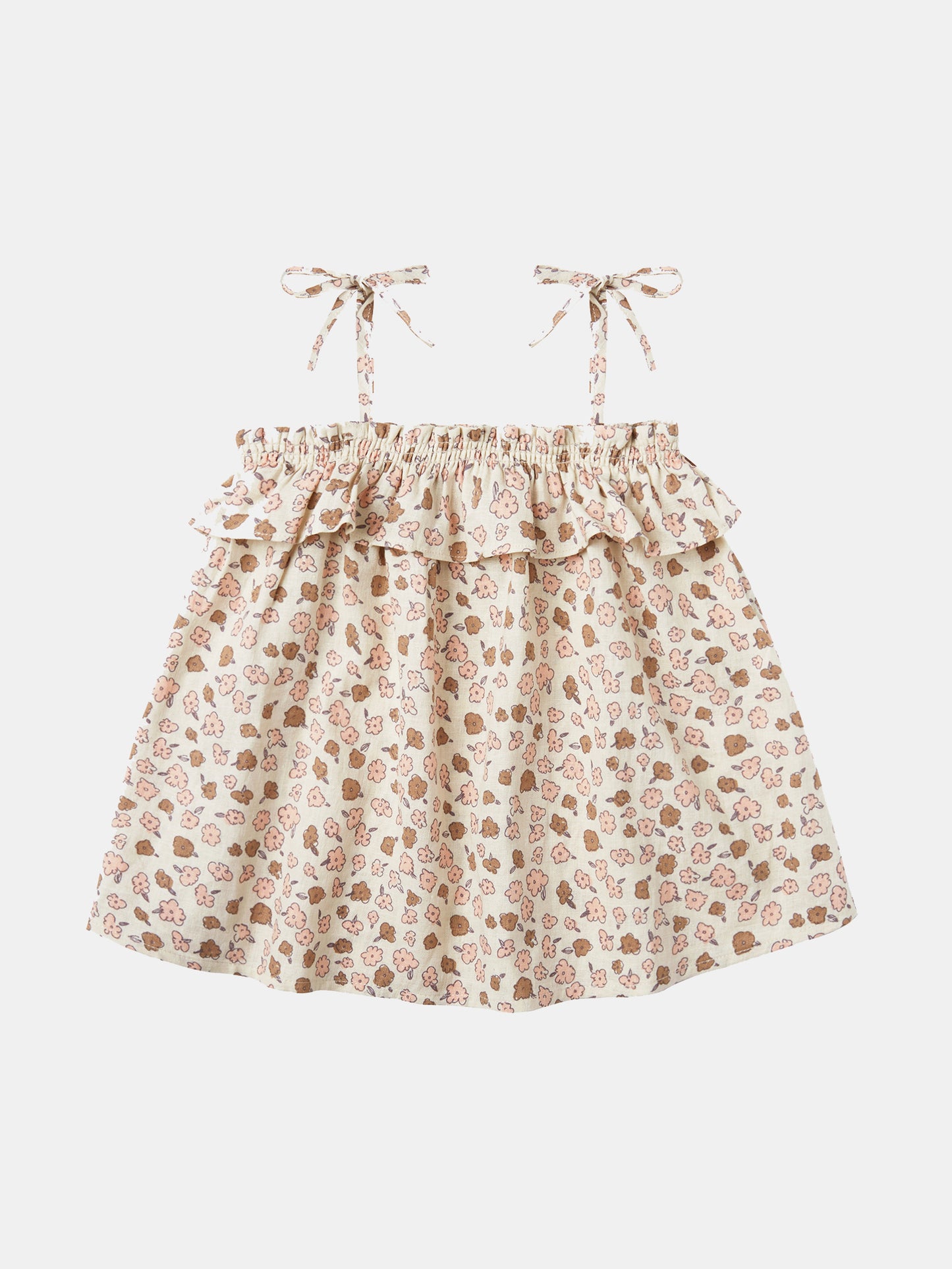 Rylee + Cru Little Girls' Delicate Flower Ruffle Top - Saint Bernard