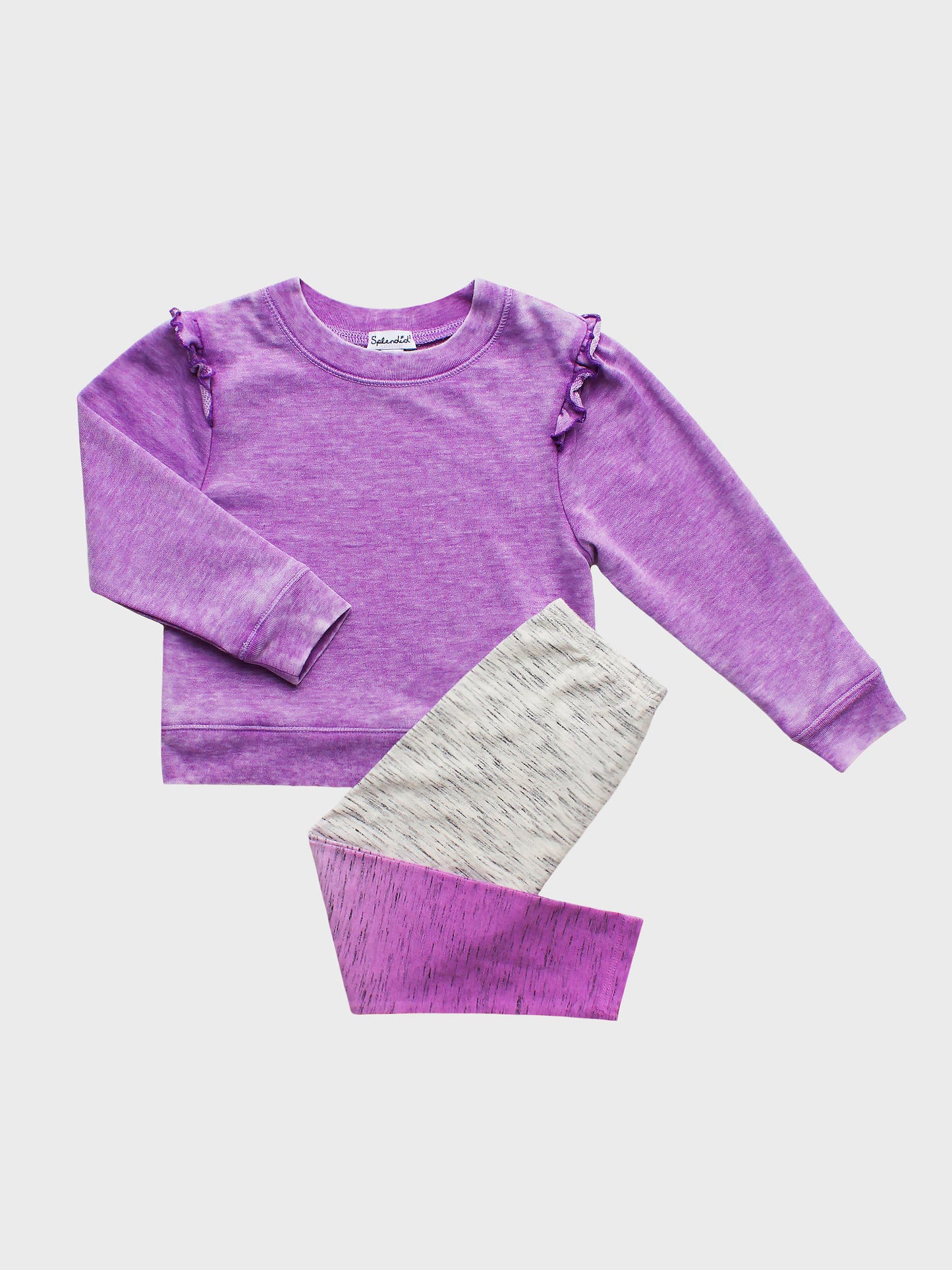 Splendid Girl Girls' Violet Marl Leg Set - Saint Bernard