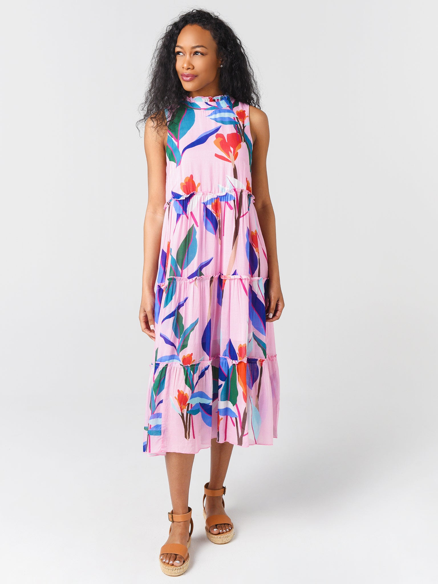 Oliphant Women's Ruffle Tiered Midi Dress Oliphant Women's Ruffle Tiered Midi Dress
