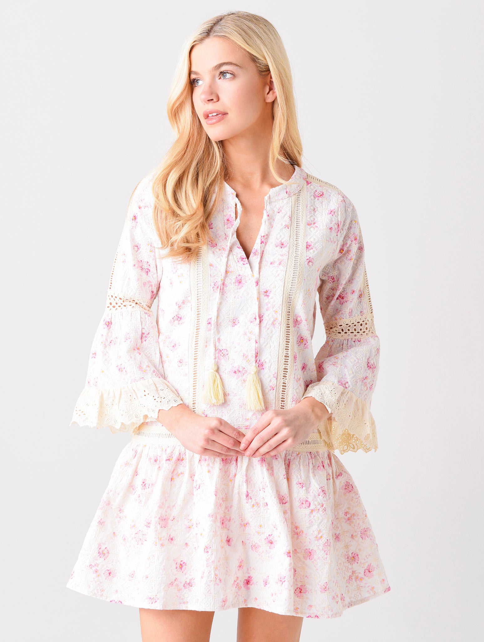 Allison New York Women's Embroidered Drop Waist Dress Allison New York Women's Embroidered Drop Waist Dress