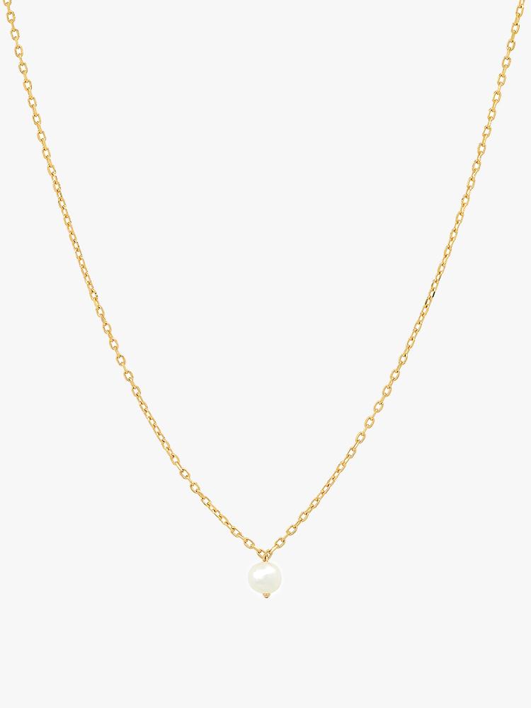 TAI Gold Vermeil Simple Chain Necklace with Small Pearl - Saint Bernard