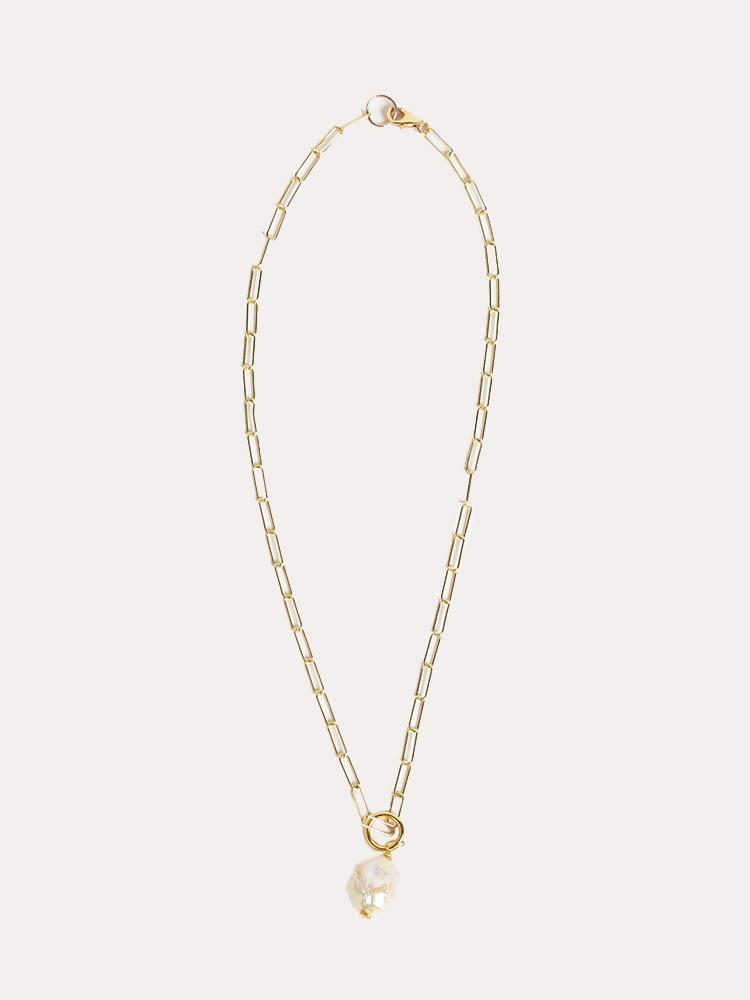 Annie O'Grady Designs Gold Fill Link Chain With Freshwater Pearl - Saint Bernard