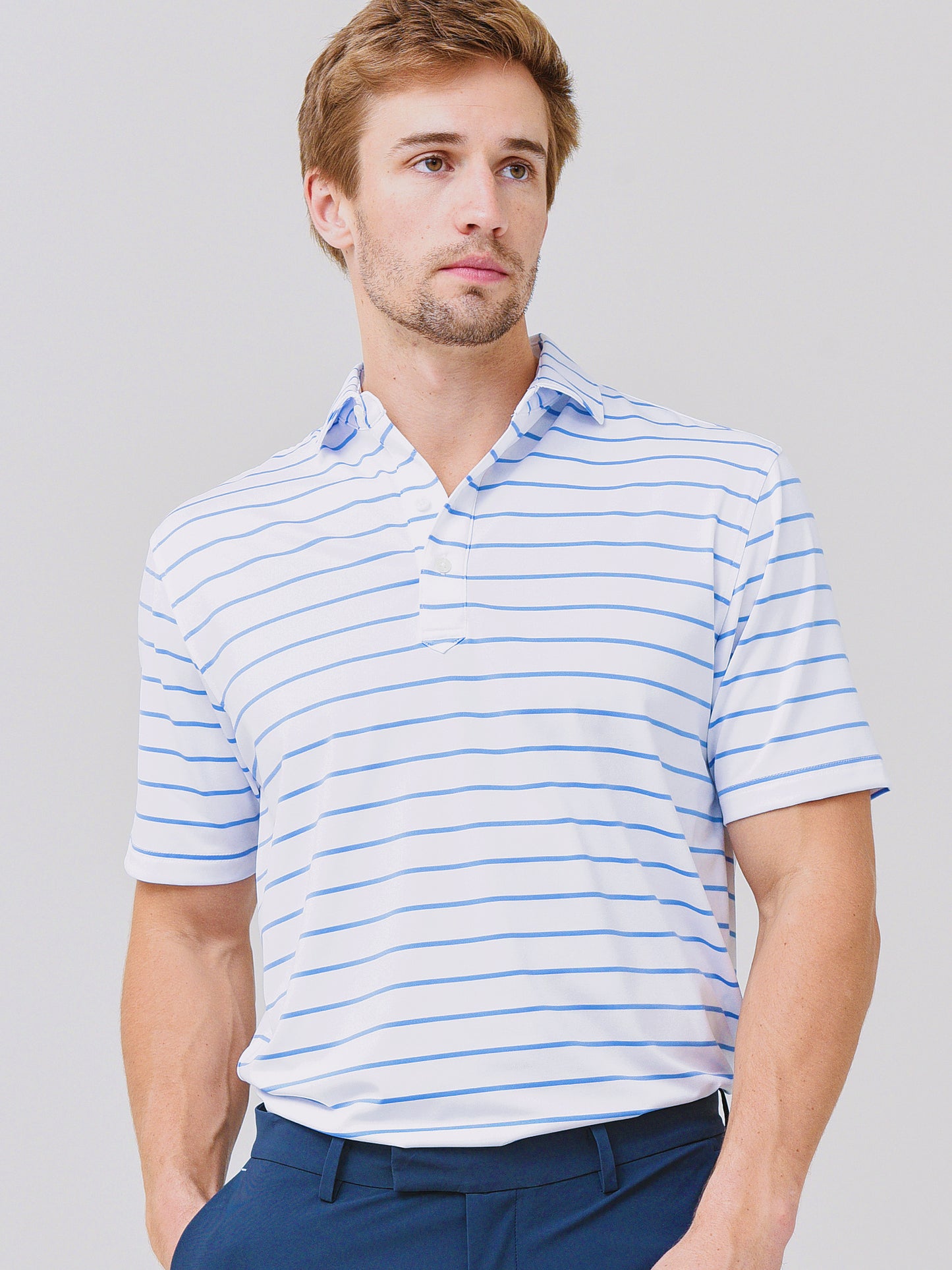 Saint Bernard Men's Simon Stripe Performance Polo - Saint Bernard