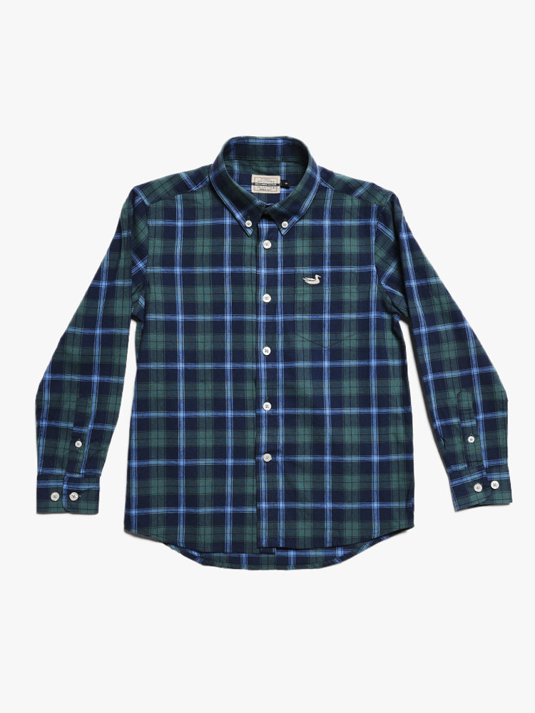 Southern Marsh Youth Williamson Washed Plaid Button Down - Saint Bernard