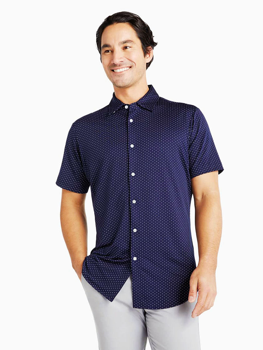 Mizzen+Main Men's Spinnaker Short Sleeve Button-Down Shirt - Saint Bernard