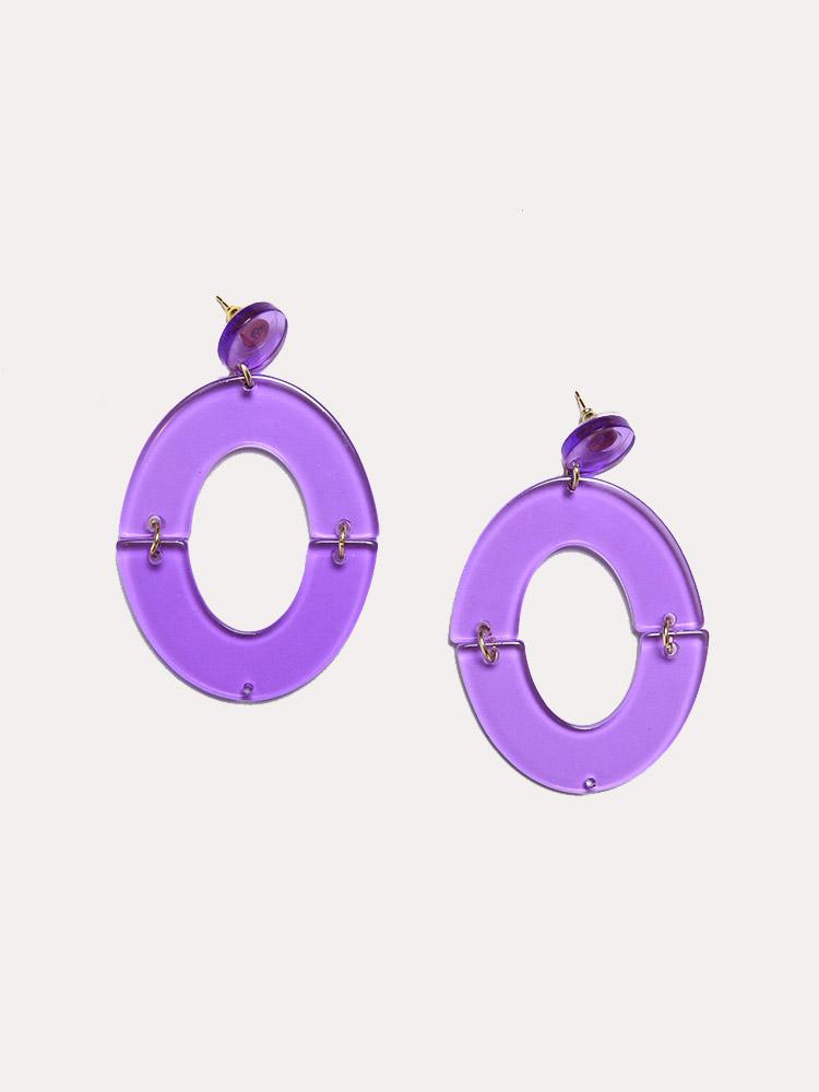 Neely Phelan Red Lucite Orbit Hoop Earring - Saint Bernard