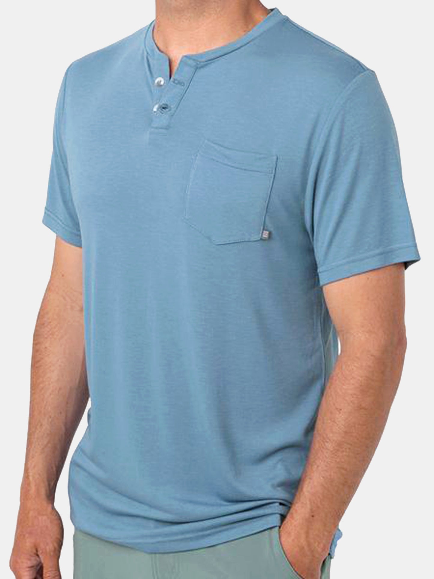 Free Fly Men's Bamboo Slacktide Short Sleeve Henley - Saint Bernard