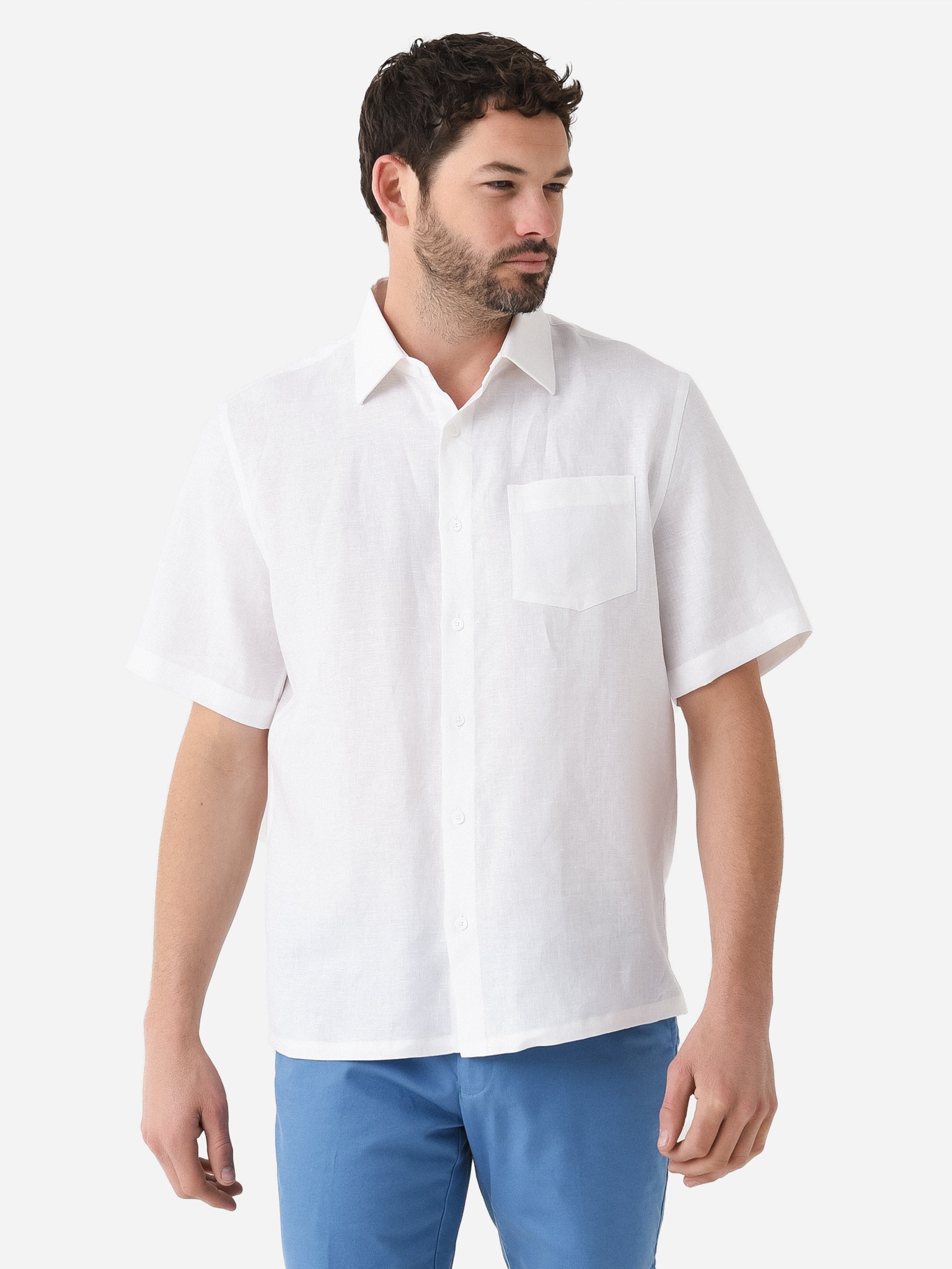 Centuria Men's Linen Button-Down Shirt, White | Size: 3XL | St. Bernard Centuria Men's Linen Button-Down Shirt, White | Size: 3XL | St. Bernard