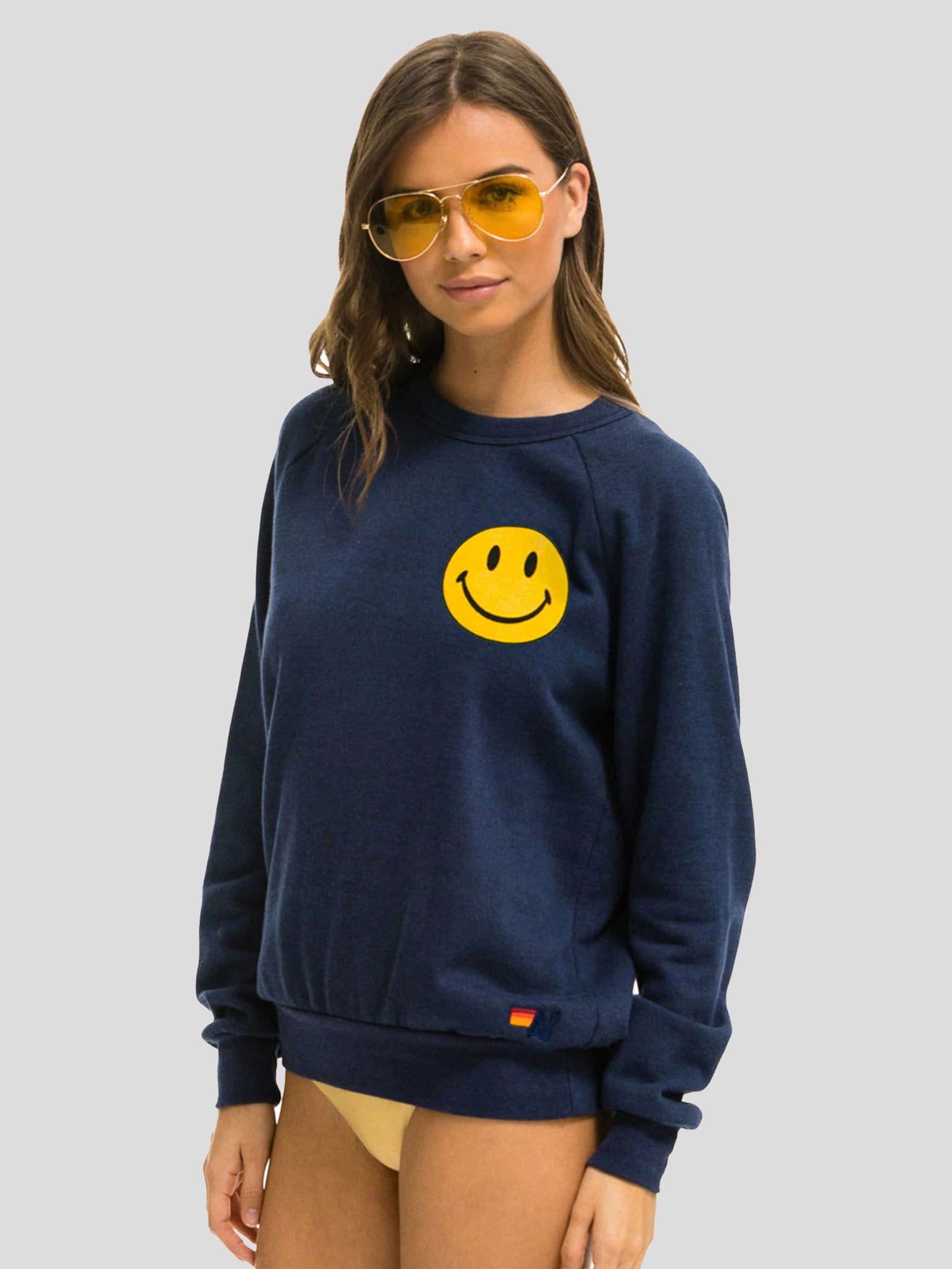 Aviator Nation Women's Smiley Sweatshirt Saint Bernard