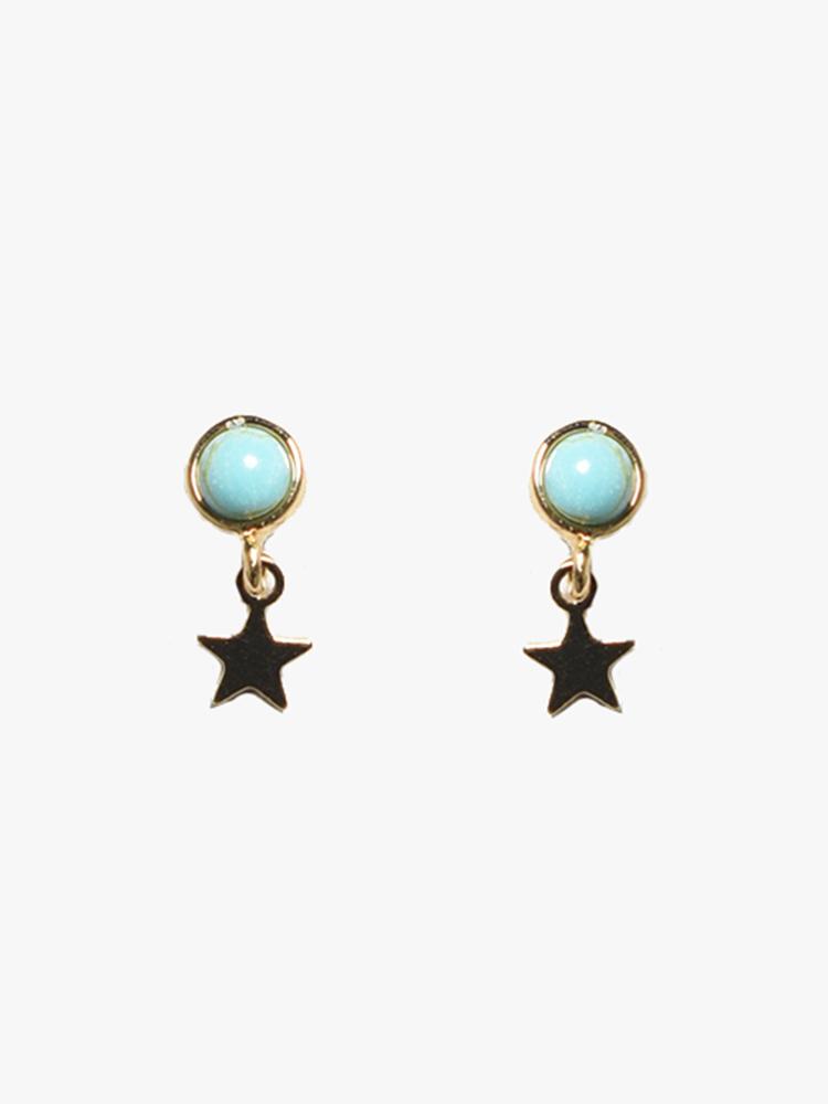 Tai Turquoise Stud With Star Dangle - Saint Bernard