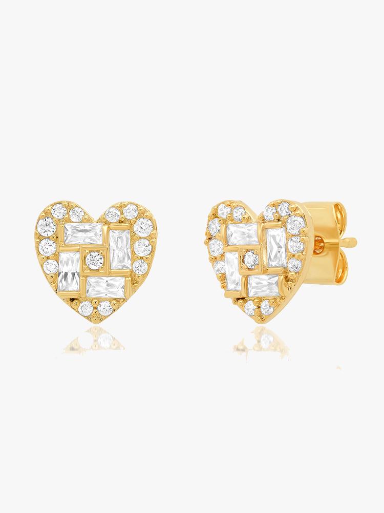 Tai Heart Geometric CZ Stud - Saint Bernard
