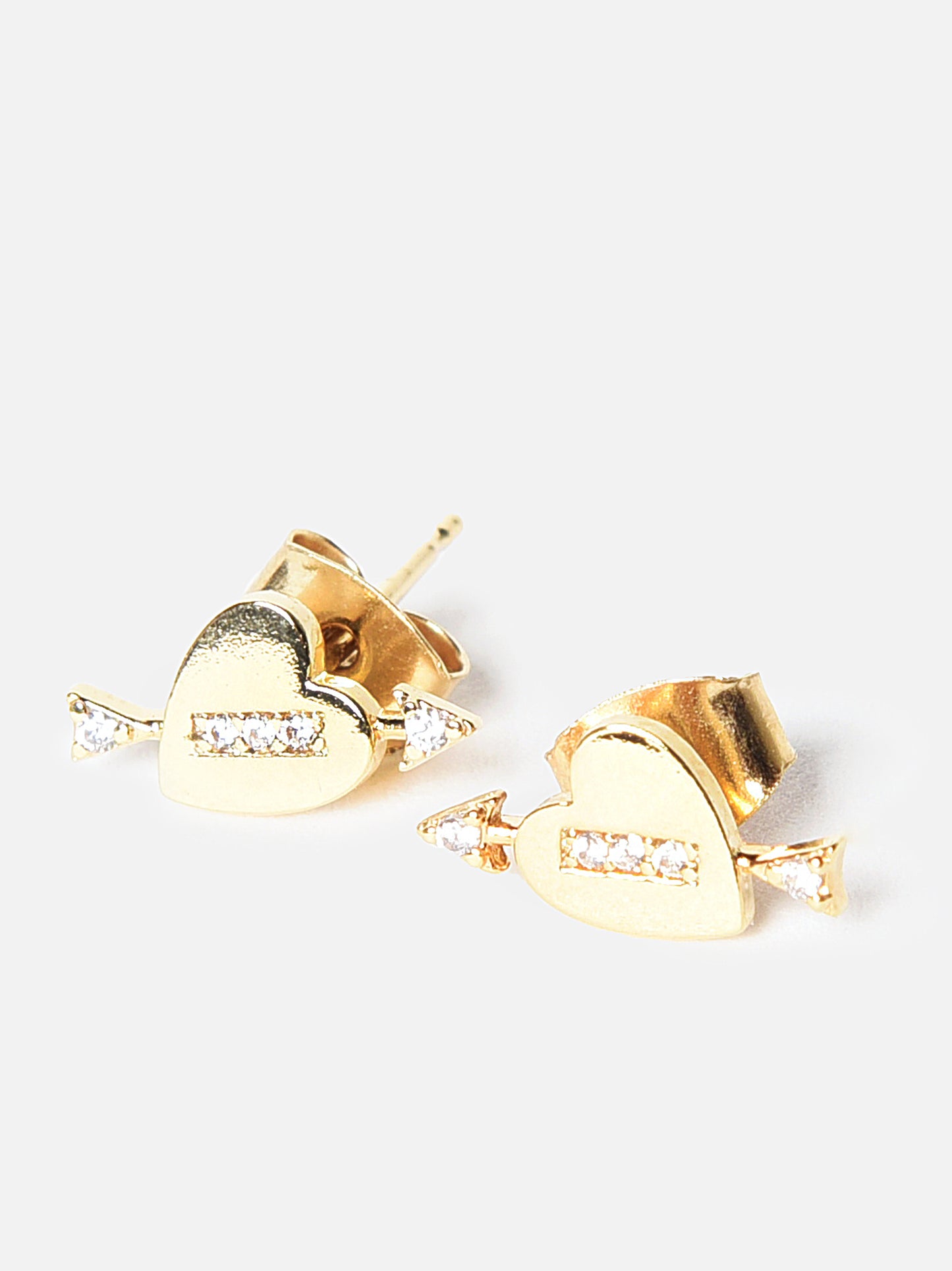 Tai Heart With CZ Arrow Stud Earring - Saint Bernard
