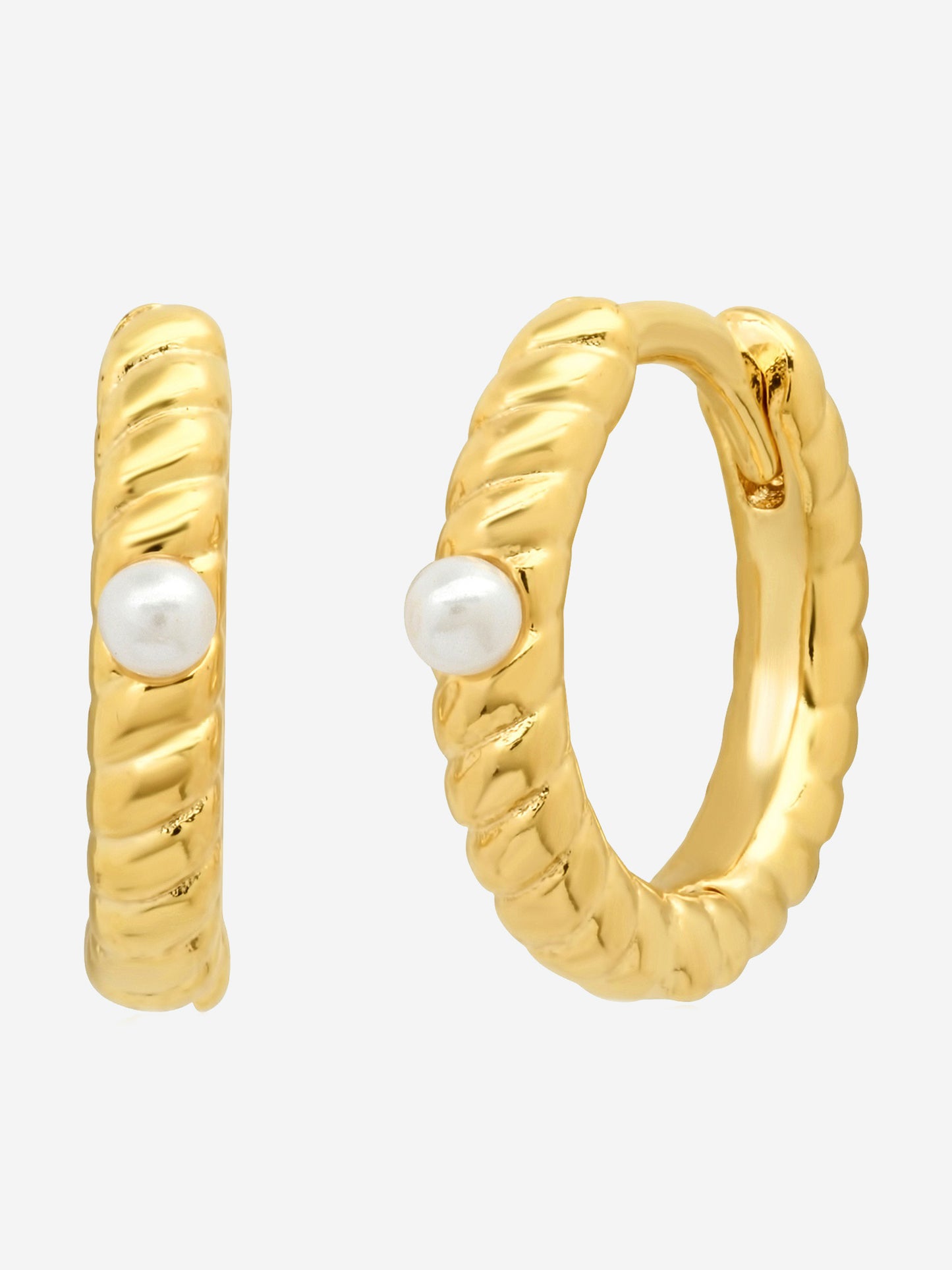 Tai Twisted Huggies with Freshwater Pearl - Saint Bernard