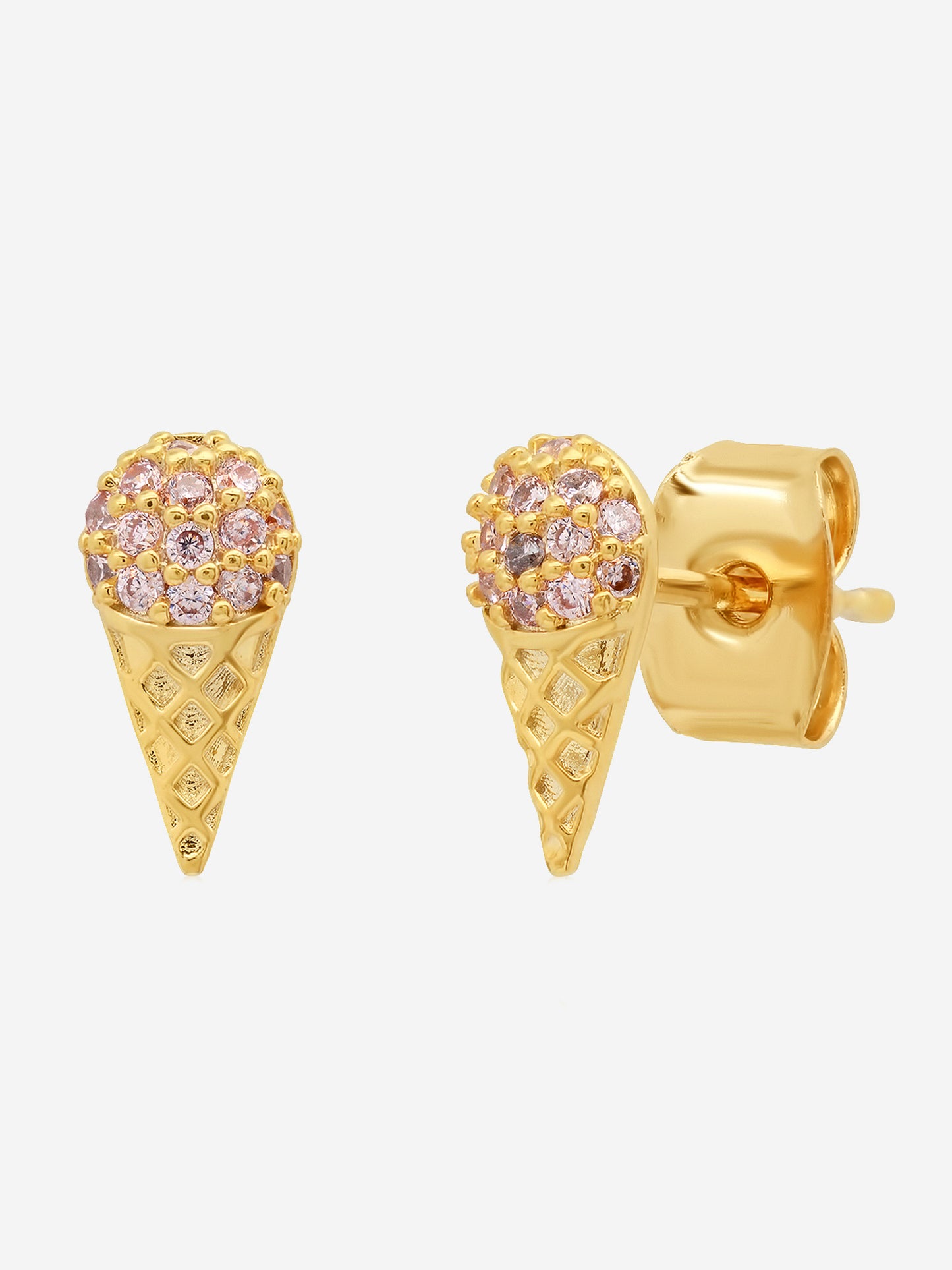 Tai Ice Cream Cone Studs with CZ Accents - Saint Bernard