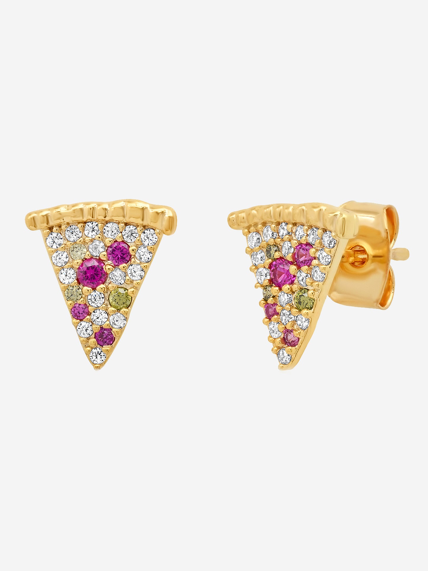 Tai Pave Pizza Stud Earrings - Saint Bernard