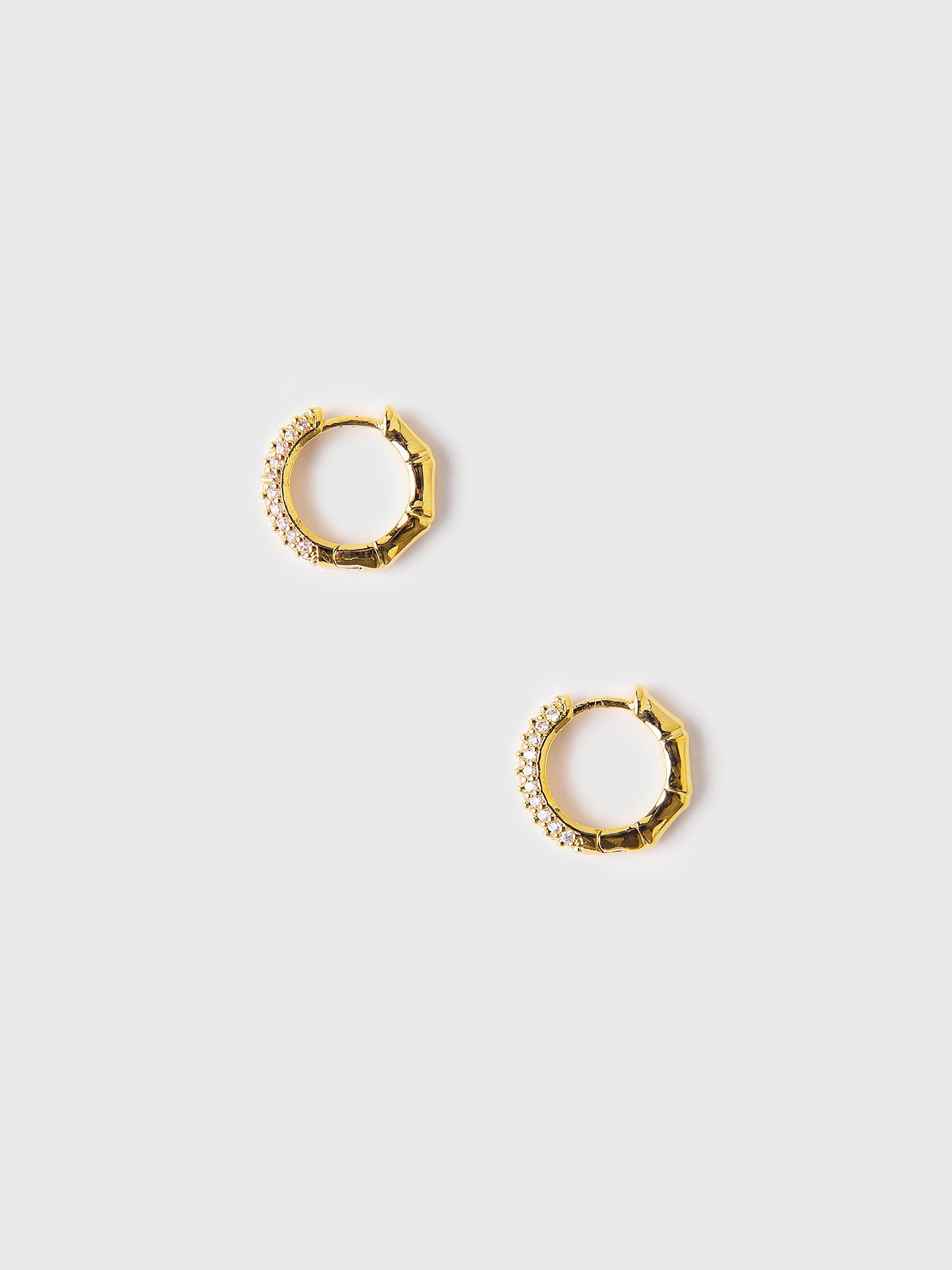 Tai Women's Bamboo Print & Pave Reversible Huggie Hoop Earring - Saint Bernard