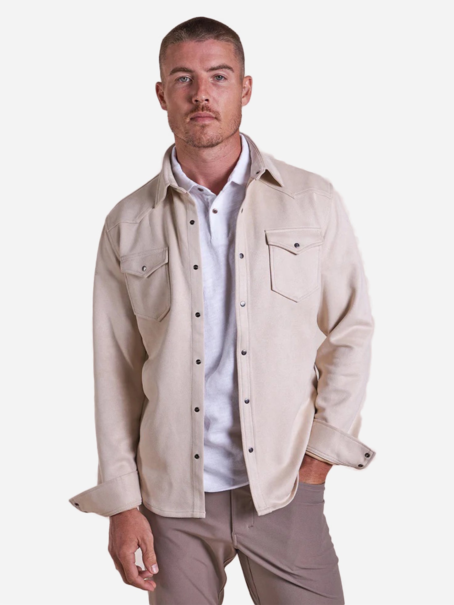 R51 Men's The Wyatt French Terry Shirt Jacket - Saint Bernard