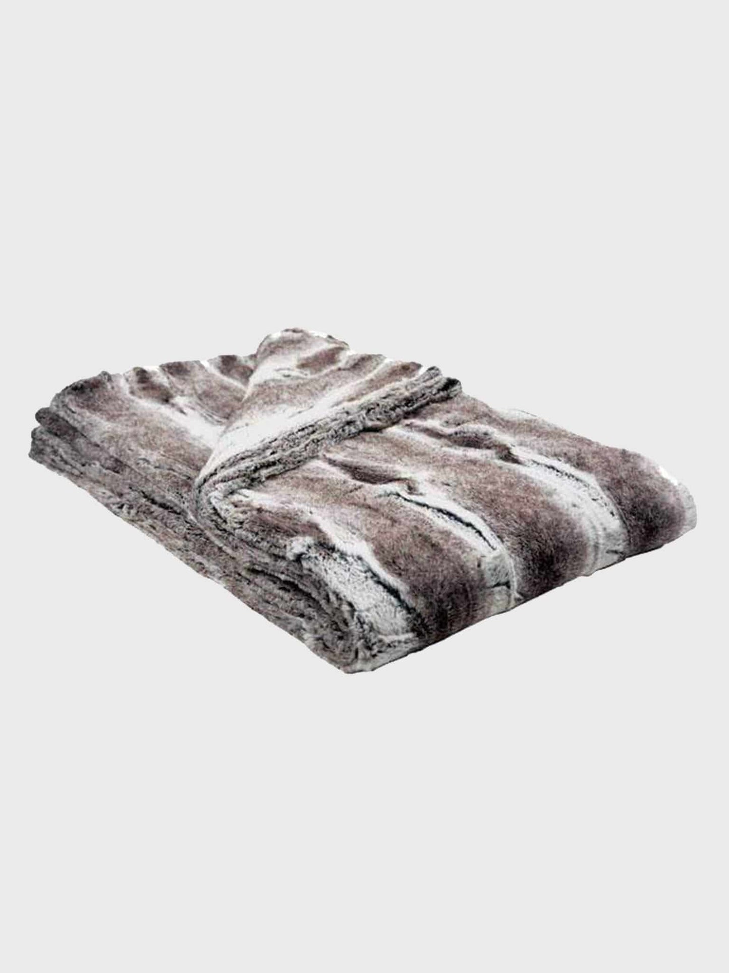 Pandemonium Millinery Luxury Faux Fur In Birch With Arctic Fox Faux Fur Blanket - Saint Bernard