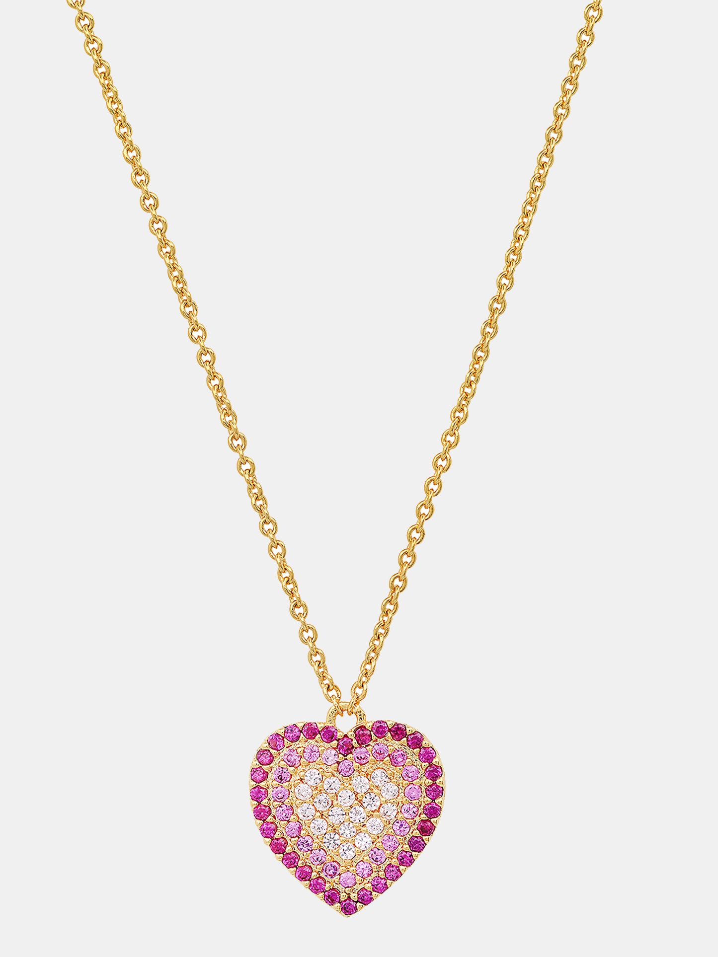 Tai Gold Simple Chain Necklace with Red Pave Heart - Saint Bernard