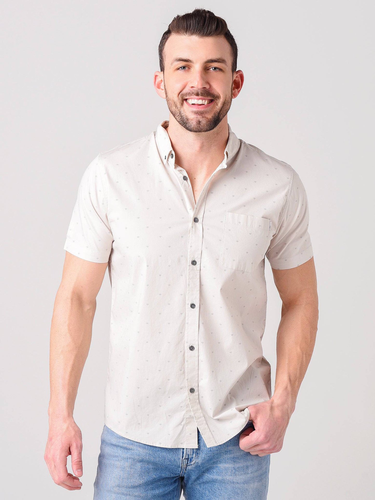 Vuori Men's Crest Short Sleeve Button Down - Saint Bernard